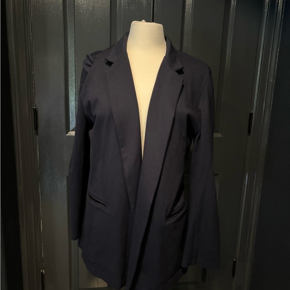 Blue Blazer with Notched Lapels and Relaxed Fit - Picture 1 of 4